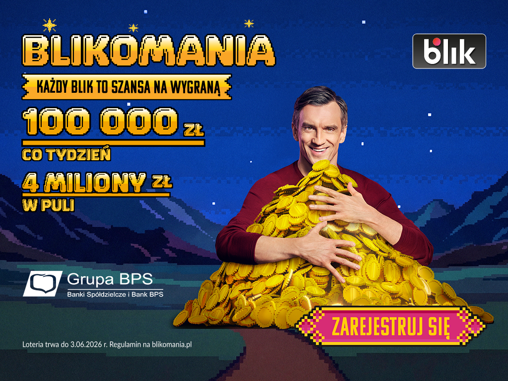 Blikomania, każdy blik to szansa na wygraną! 100 000 złotych co tydzień!