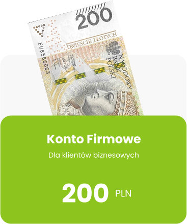 banknot 200 zł z napisem: konto firmowe 200 pln
