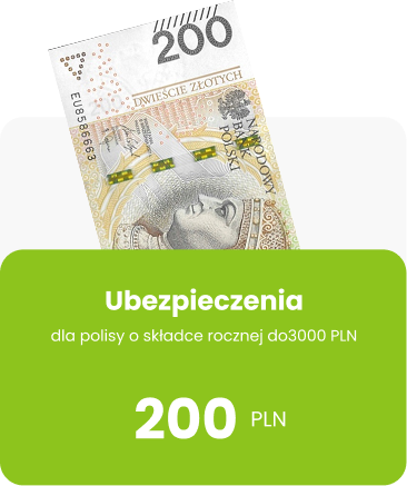banknot 200 zł z napisem Ubezpieczenia 200 PLN